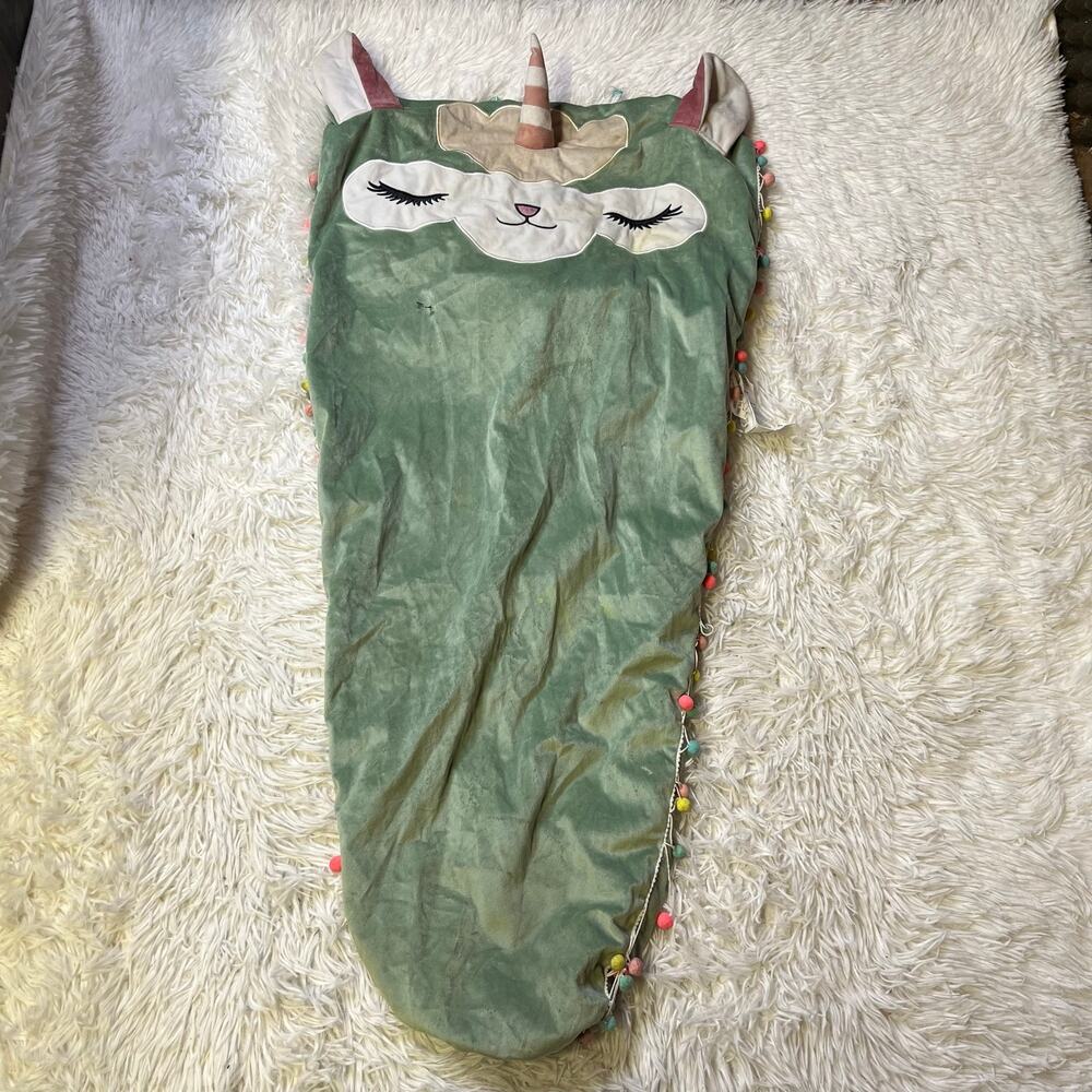 Mainstays green unicorn plush slumber bag